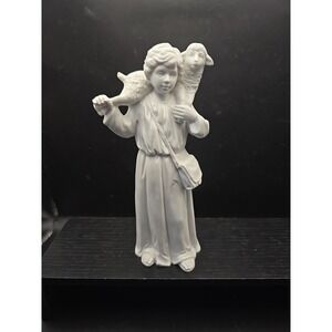 HOMCO Shepherd Boy with Lamb Nativity 8" Statue figure White 5620